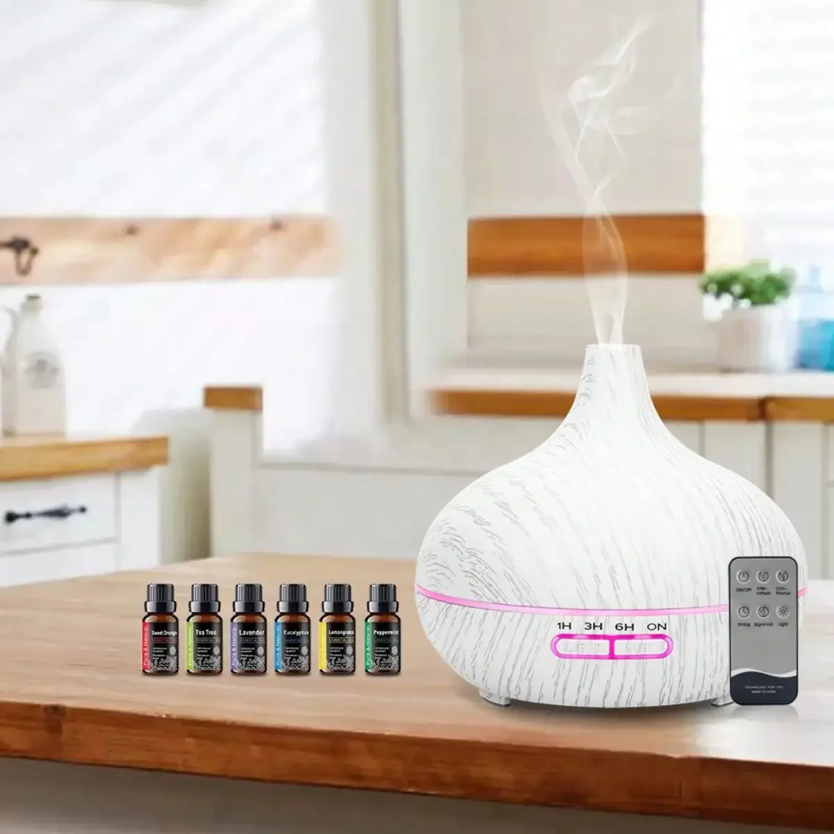 550ml Wood Grain Essential Oil Diffuser & Air Humidifier - Ultrasonic Aroma Diffuser With Remote, 6 Oils, Auto Shut Off, Quiet Aromatherapy Machine For Home, Office, Yoga, Bedroom
550ml Wood Grain Essential Oil Diffuser & Air Humidifier - Ultrasonic Aroma Diffuser With Remote, 6 Oils, Auto Shut Off, Quiet Aromatherapy Machine For Home, Office, Yoga, Bedroom