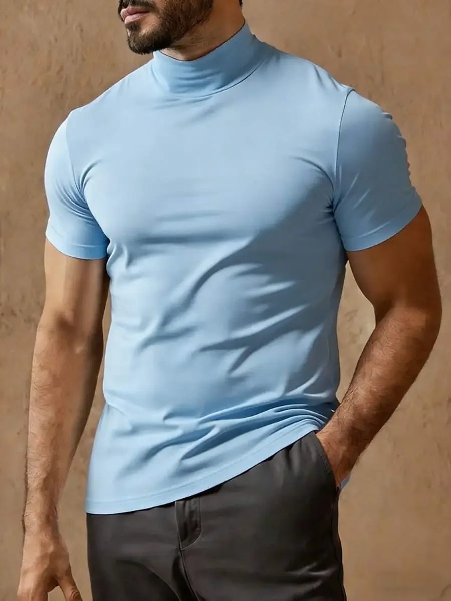 Mens Loose Fit Short Sleeve Turtleneck Shirt Minimalist Casual Summer
Mens Loose Fit Short Sleeve Turtleneck Shirt Minimalist Casual Summer