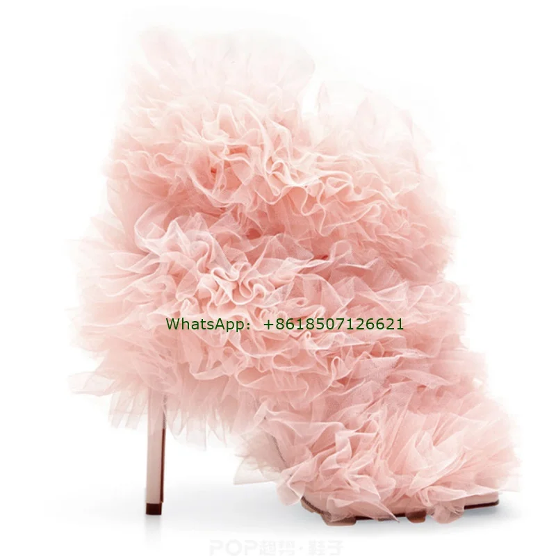 Summer New Mesh Flower Square Toe Side Zipper Stiletto Super High Heel Fashion Plus Size Women'S Sandals Boots
Summer New Mesh Flower Square Toe Side Zipper Stiletto Super High Heel Fashion Plus Size Women'S Sandals Boots