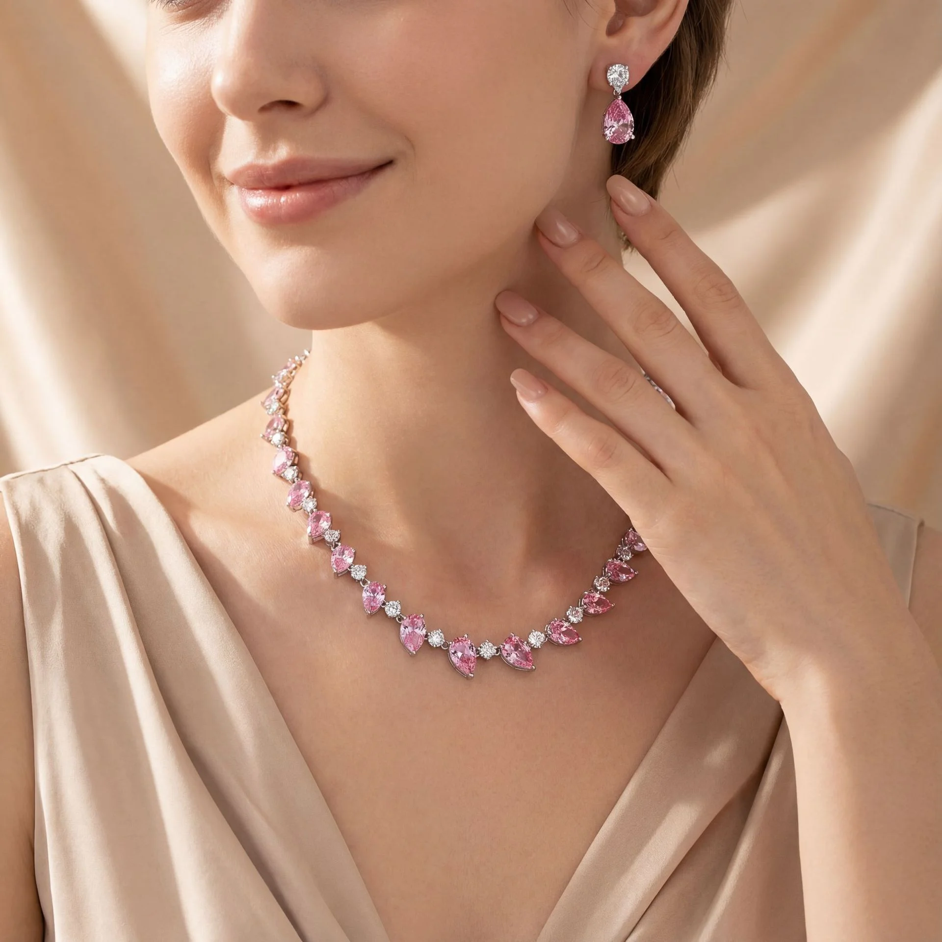 European Style Water Drop Zircon Jewelry Set Simple Earrings & Necklace Luxury Dinner Party Accessories for Women
European Style Water Drop Zircon Jewelry Set Simple Earrings & Necklace Luxury Dinner Party Accessories for Women