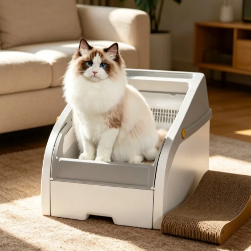Open Smart Cat Litter Box Automatic Cleaning Anti-Pinch Infrared Monitoring Multi-Cat Detection with Sterilization Safe Eco
Open Smart Cat Litter Box Automatic Cleaning Anti-Pinch Infrared Monitoring Multi-Cat Detection with Sterilization Safe Eco