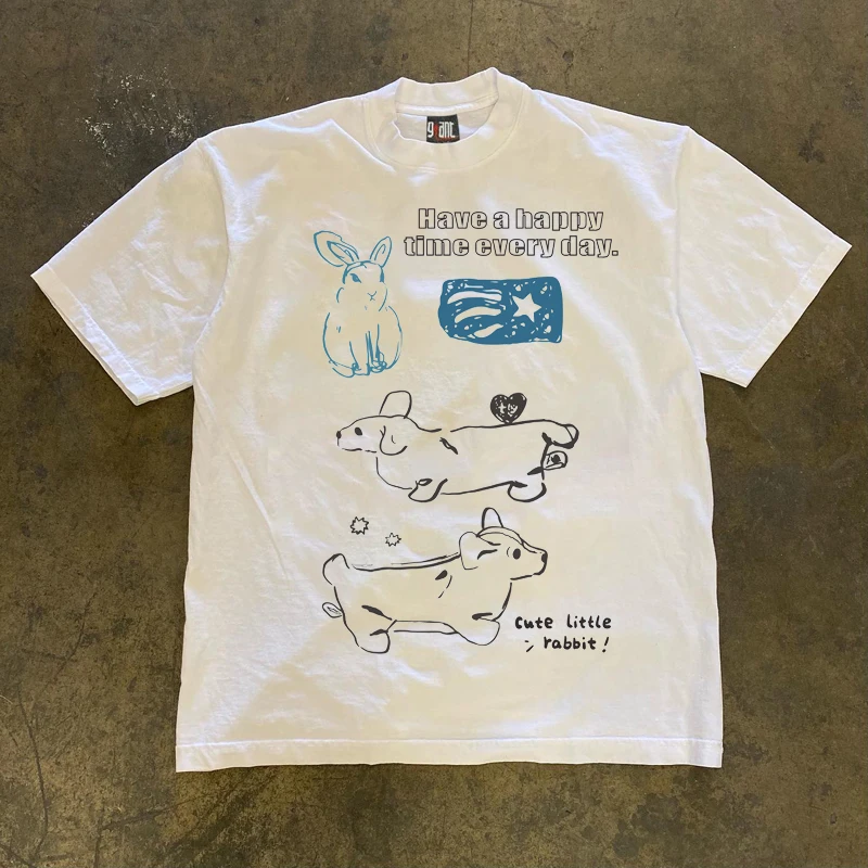 Xiao Chen Story Multi Happy Rabbit Short Sleeve T-Shirt Pure Cotton 260g Heavyweight Student Couple Design Handkerchief
Xiao Chen Story Multi Happy Rabbit Short Sleeve T-Shirt Pure Cotton 260g Heavyweight Student Couple Design Handkerchief