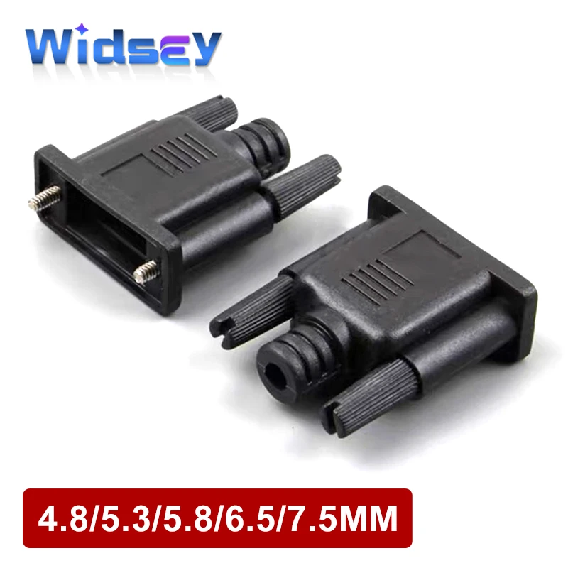 DB9 DB15 General Molding Outer Mold Housing 4.8/5.3/5.8/6.5/7.5mm Tail Boot Black Glue Shell 9 Pin 15Pin VGA Serial Port Plug
DB9 DB15 General Molding Outer Mold Housing 4.8/5.3/5.8/6.5/7.5mm Tail Boot Black Glue Shell 9 Pin 15Pin VGA Serial Port Plug
