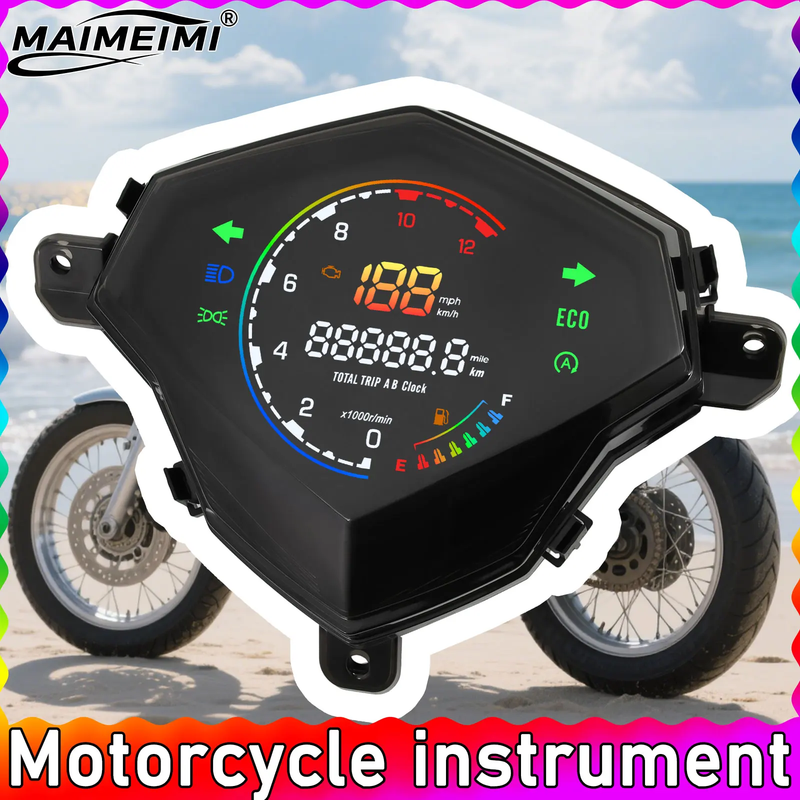 Цифровая панель счетчиков, спидометр, одометр, тахометр об/мин с указателем поворота, приборная панель для Yamaha Mio125
Цифровая панель счетчиков, спидометр, одометр, тахометр об/мин с указателем поворота, приборная панель для Yamaha Mio125