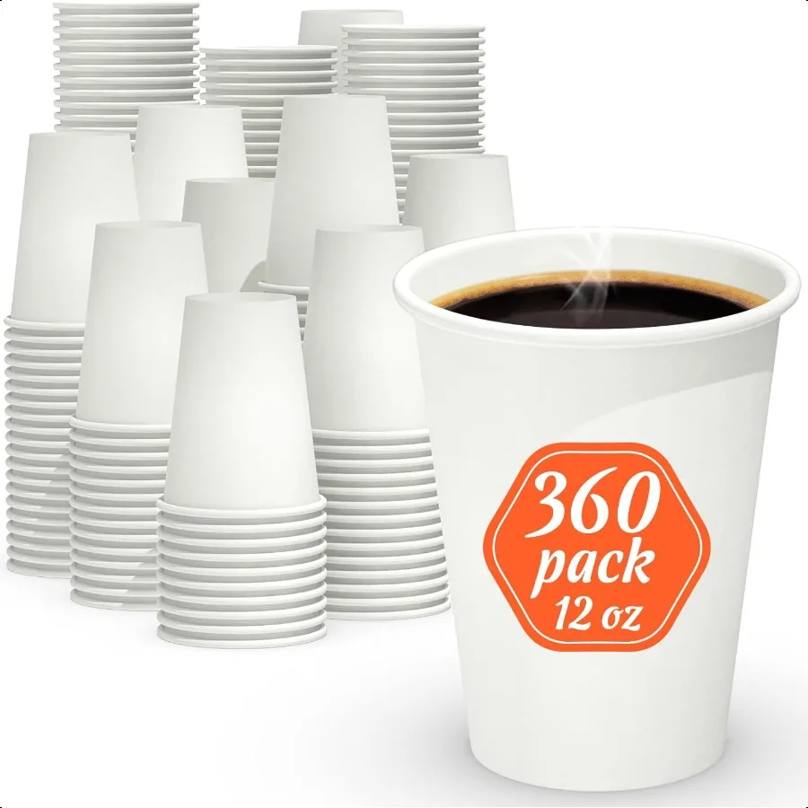 360 Count 12 oz Coffee Cups LeakFree Food Safe Paper Cups 12 oz 12oz White Paper Cups for Cold and Hot Drinks
360 Count 12 oz Coffee Cups LeakFree Food Safe Paper Cups 12 oz 12oz White Paper Cups for Cold and Hot Drinks