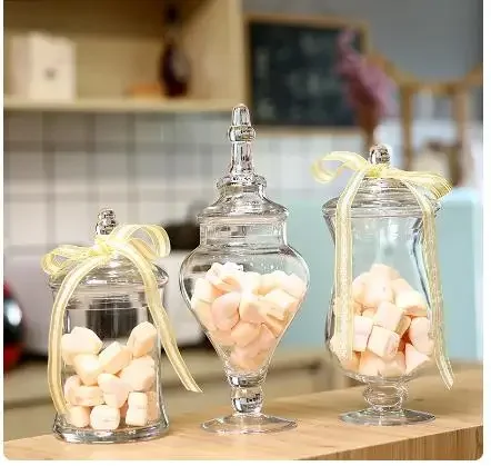 European-style Glass Candy Jars Transparent Glass Storage Jars Kitchen Food Storage Wedding Home Living Room Storage Ornaments
European-style Glass Candy Jars Transparent Glass Storage Jars Kitchen Food Storage Wedding Home Living Room Storage Ornaments