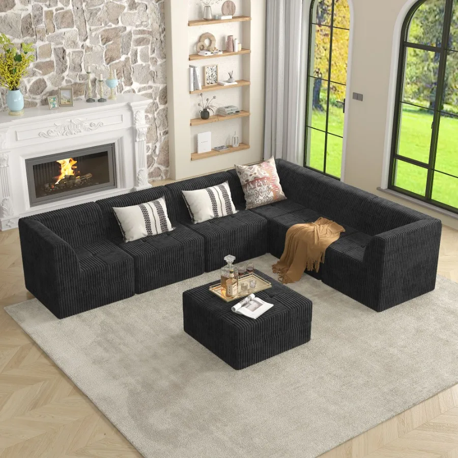L shape Modular Sectional Sofa DIY Compressed Sectional Sofa Modern Minimalist Style Corduroy Couch Sleeper Sofa for Living Roo
L shape Modular Sectional Sofa DIY Compressed Sectional Sofa Modern Minimalist Style Corduroy Couch Sleeper Sofa for Living Roo
