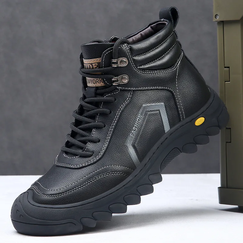 Men's Cotton Shoes Plus Velvet To Keep Warm And Thickened High-top Casual Cotton Leather Shoes Non-slip Warm Men's Snow Boots
Men's Cotton Shoes Plus Velvet To Keep Warm And Thickened High-top Casual Cotton Leather Shoes Non-slip Warm Men's Snow Boots