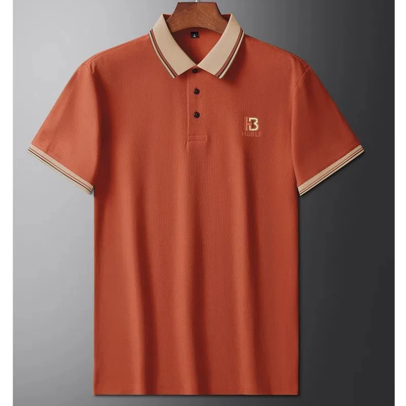 Men's Short-sleeved T-shirt Ice Silk POLO Shirt High-end Business Lapel Embroidery Versatile Loose Half-sleeved Top
Men's Short-sleeved T-shirt Ice Silk POLO Shirt High-end Business Lapel Embroidery Versatile Loose Half-sleeved Top