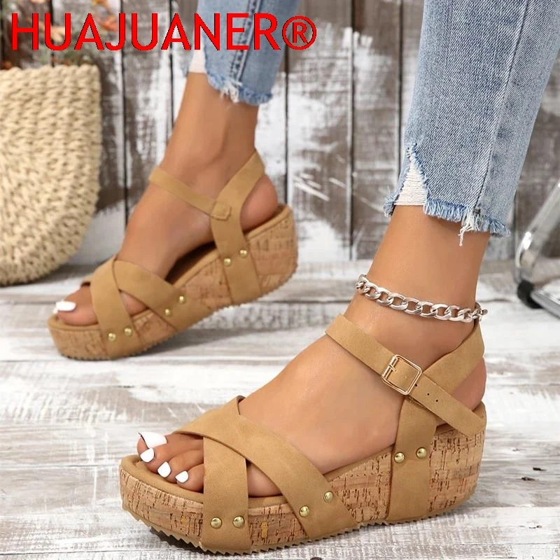 Platform Wedge Sandals Fashion Roman Buckle Peep Toe Heels Women's Shoes 2025 Summer Trend Black Leisure Lightweight Rubber Sole
Platform Wedge Sandals Fashion Roman Buckle Peep Toe Heels Women's Shoes 2025 Summer Trend Black Leisure Lightweight Rubber Sole