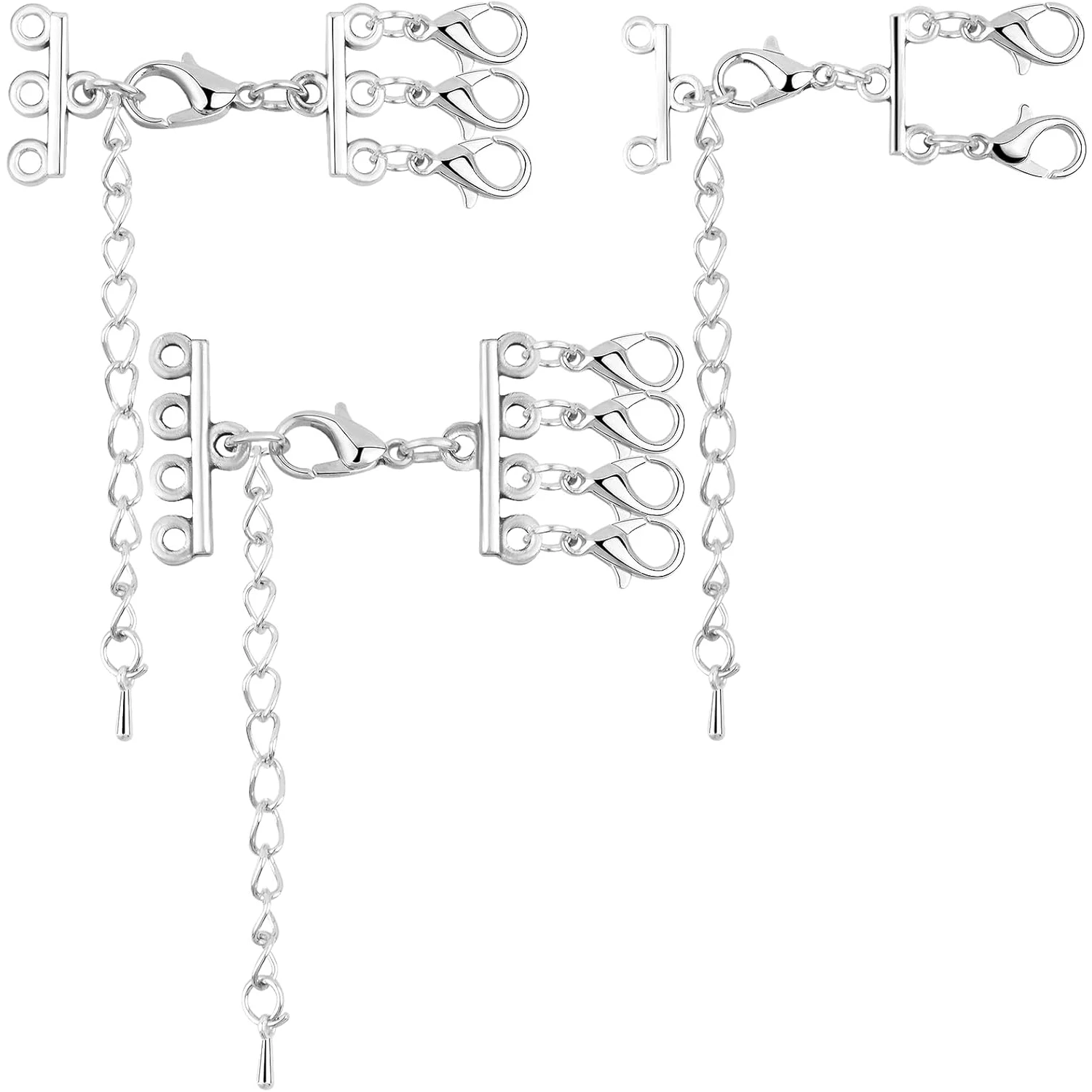 Набор из 3-х многослойных застежек-разделителей для ожерелий и браслетов из позолоченного сплава с удлинительными цепочками
Набор из 3-х многослойных застежек-разделителей для ожерелий и браслетов из позолоченного сплава с удлинительными цепочками