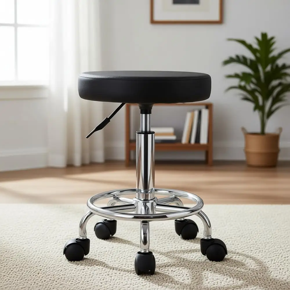 Круглый поворотный стул из искусственной кожи с подставкой для ног, регулируемый по высоте, для спа-салонов, тату-салонов, офисов и массажных кресел (черный)
Круглый поворотный стул из искусственной кожи с подставкой для ног, регулируемый по высоте, для спа-салонов, тату-салонов, офисов и массажных кресел (черный)