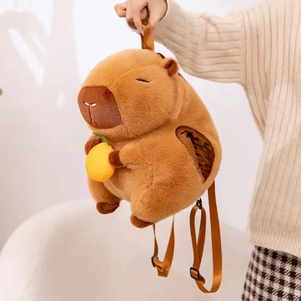 Adjustable Straps Capybara Plush Backpack Korean Style PP Cotton Capybara Hand Warmer Pillow Large Capacity Brown
Adjustable Straps Capybara Plush Backpack Korean Style PP Cotton Capybara Hand Warmer Pillow Large Capacity Brown
