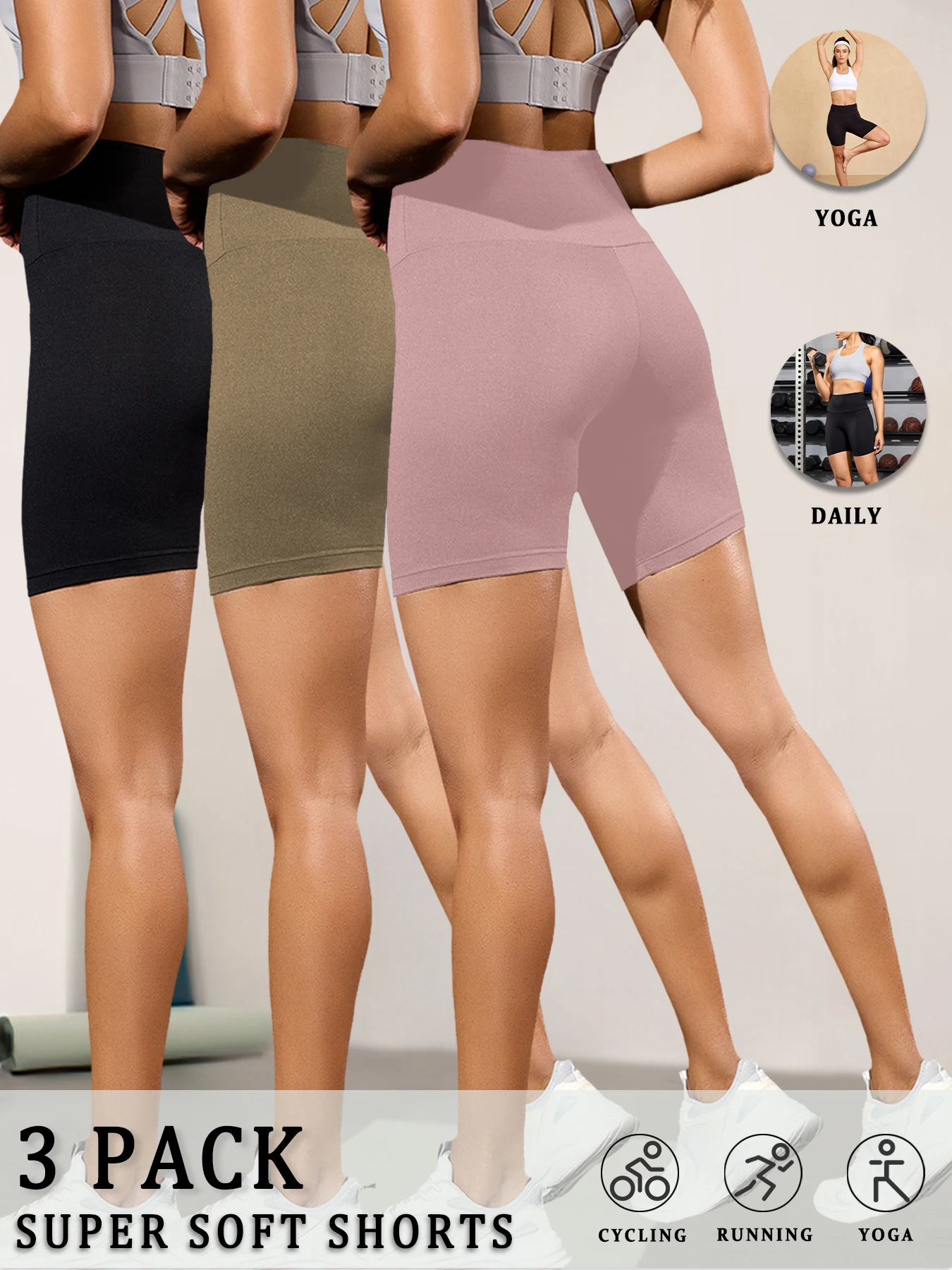 3 Pack Women's High Waisted Biker Shorts Super Soft Tummy Control No See Through Workout Yoga Running Push Up Gym Fitness Shorts
3 Pack Women's High Waisted Biker Shorts Super Soft Tummy Control No See Through Workout Yoga Running Push Up Gym Fitness Shorts