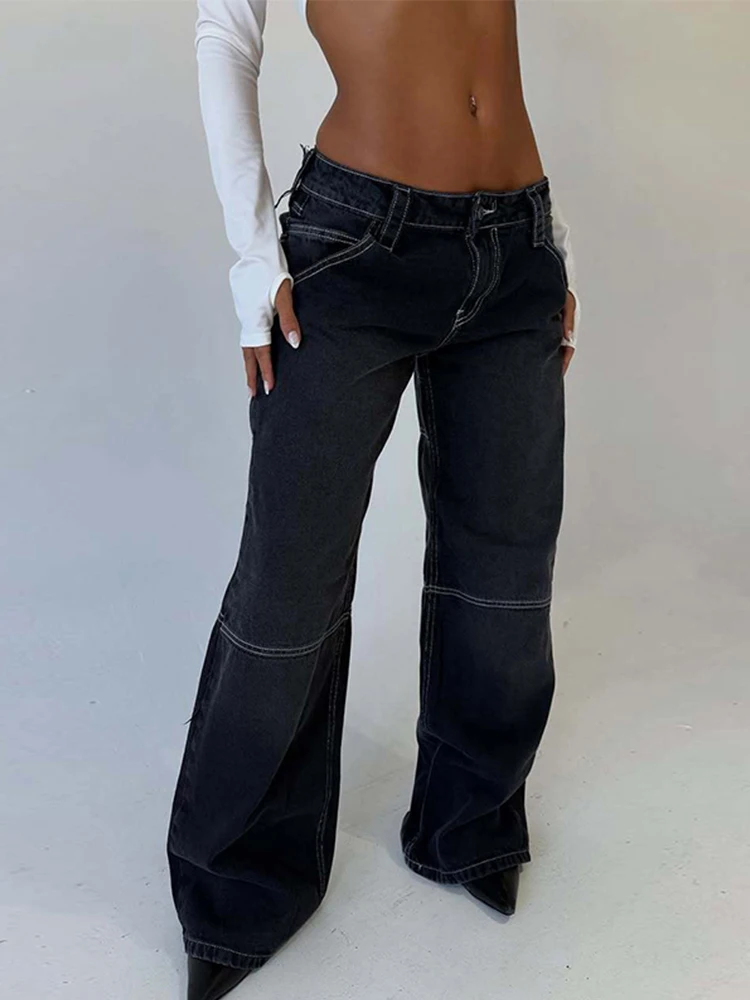 Chic Low Rise Pleat Flared Denim for Women Baggy Wide Leg Solid Jeans Fashion Lady Elegant Casual Street Wear Trousers Casual
Chic Low Rise Pleat Flared Denim for Women Baggy Wide Leg Solid Jeans Fashion Lady Elegant Casual Street Wear Trousers Casual