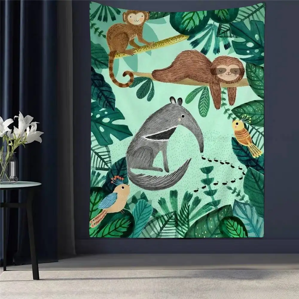 Giraffe Monkey Sloth Zebra Jungle Animals Tapestry Art Printing Bohemian Wall Tapestries Mandala Decor Blanket
Giraffe Monkey Sloth Zebra Jungle Animals Tapestry Art Printing Bohemian Wall Tapestries Mandala Decor Blanket