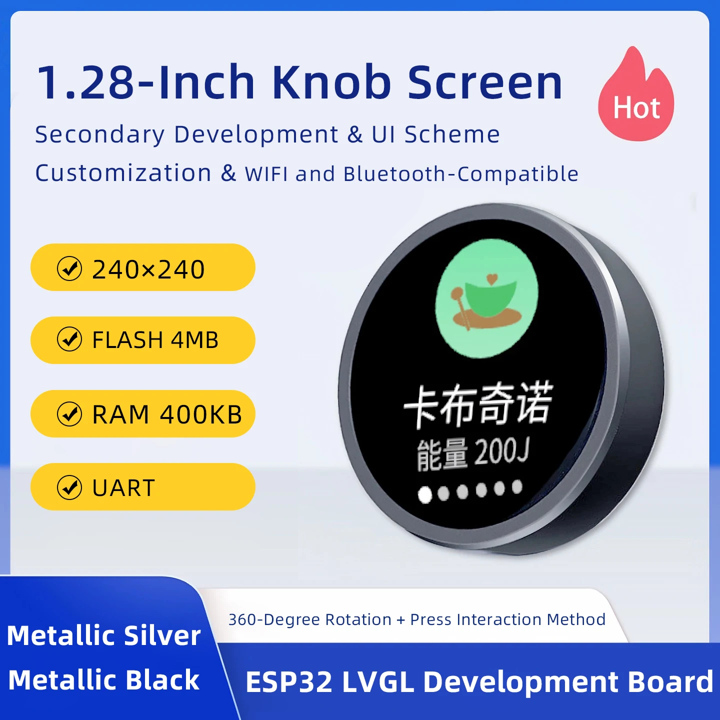 1,28/1,5/2,1-дюймовый экран с круглой ручкой ESP32-C3, плата разработки интеллектуального дисплея, поддержка WIFI, Bluetooth AMOLED Touch, опционально
1,28/1,5/2,1-дюймовый экран с круглой ручкой ESP32-C3, плата разработки интеллектуального дисплея, поддержка WIFI, Bluetooth AMOLED Touch, опционально