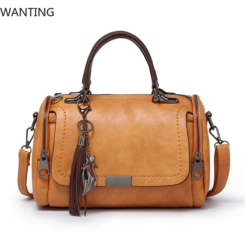 Fashion Women's Boston Bag Vintage Style Tassel Decor Woman Shoulder Bag Large Capacity Crossbody Bags Female Handbags
Fashion Women's Boston Bag Vintage Style Tassel Decor Woman Shoulder Bag Large Capacity Crossbody Bags Female Handbags