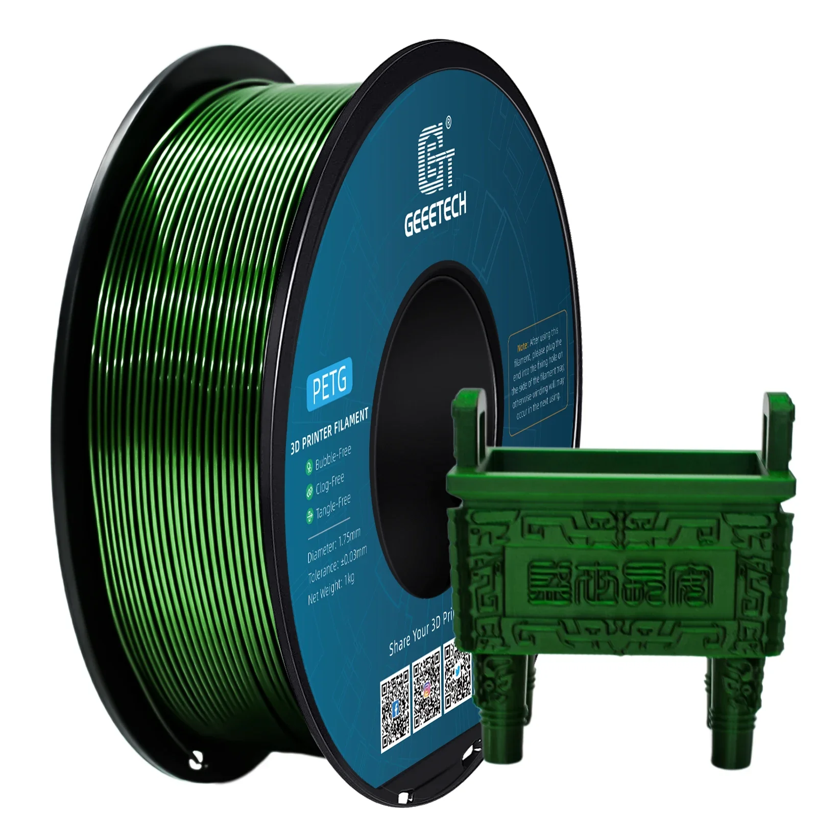 Geeetech PETG Filament Metallic Luster 1Kg 2.2lbs 1.75mm +/-0.02MM 3D Printing Filament Neatly Wound FDM
Geeetech PETG Filament Metallic Luster 1Kg 2.2lbs 1.75mm +/-0.02MM 3D Printing Filament Neatly Wound FDM