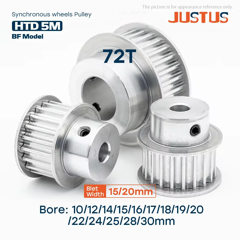 HTD 5M BF Type 72T Timing Pulley Bore 10/12/14/15/16/17/18/19/20…30mm for 15/20/25mm Width Belt Used In Linear Pulley 5GT
HTD 5M BF Type 72T Timing Pulley Bore 10/12/14/15/16/17/18/19/20…30mm for 15/20/25mm Width Belt Used In Linear Pulley 5GT
