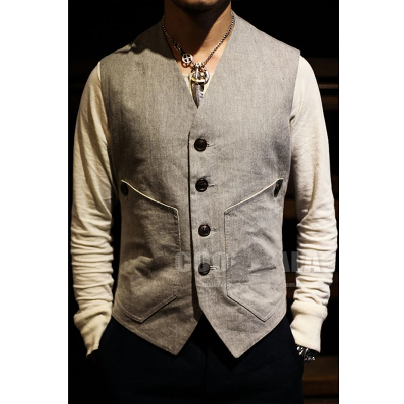 Men's Suit Vest Vintage Waistcoat Steampunk Jacket V-Neck Large Pocket Vest for Male camperas de hombre
Men's Suit Vest Vintage Waistcoat Steampunk Jacket V-Neck Large Pocket Vest for Male camperas de hombre