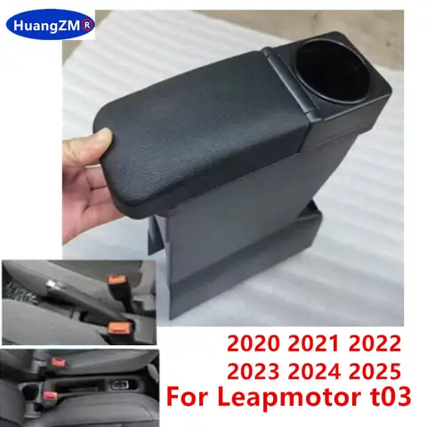 Per Leapmotor t03 scatola bracciolo Leapmotor t03 2020 2021 2022 2023 2024 2025 scatola di immagazzinaggio centrale portabicchieri accessori auto