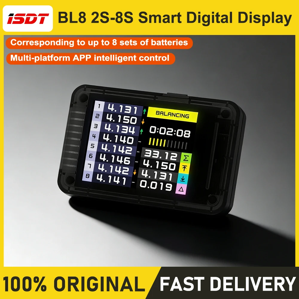 ISDT BL8 2S-8S Smart Digital Display Intelligent Electronic Display Active Balance Multi-platform APP Intellectual Control
ISDT BL8 2S-8S Smart Digital Display Intelligent Electronic Display Active Balance Multi-platform APP Intellectual Control