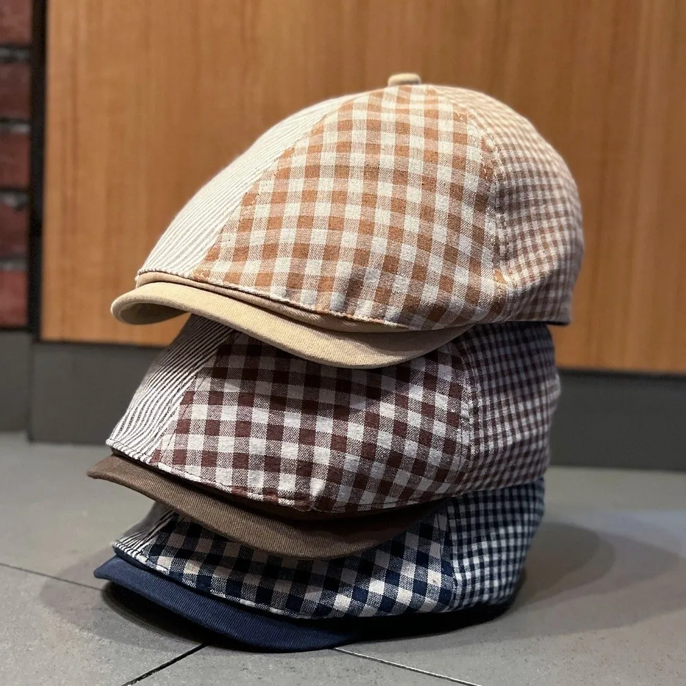 Versatile Retro Duckbill Cap Adjustable Plaid Painter's Hat Breathable Lightweight Beret Unisex
Versatile Retro Duckbill Cap Adjustable Plaid Painter's Hat Breathable Lightweight Beret Unisex