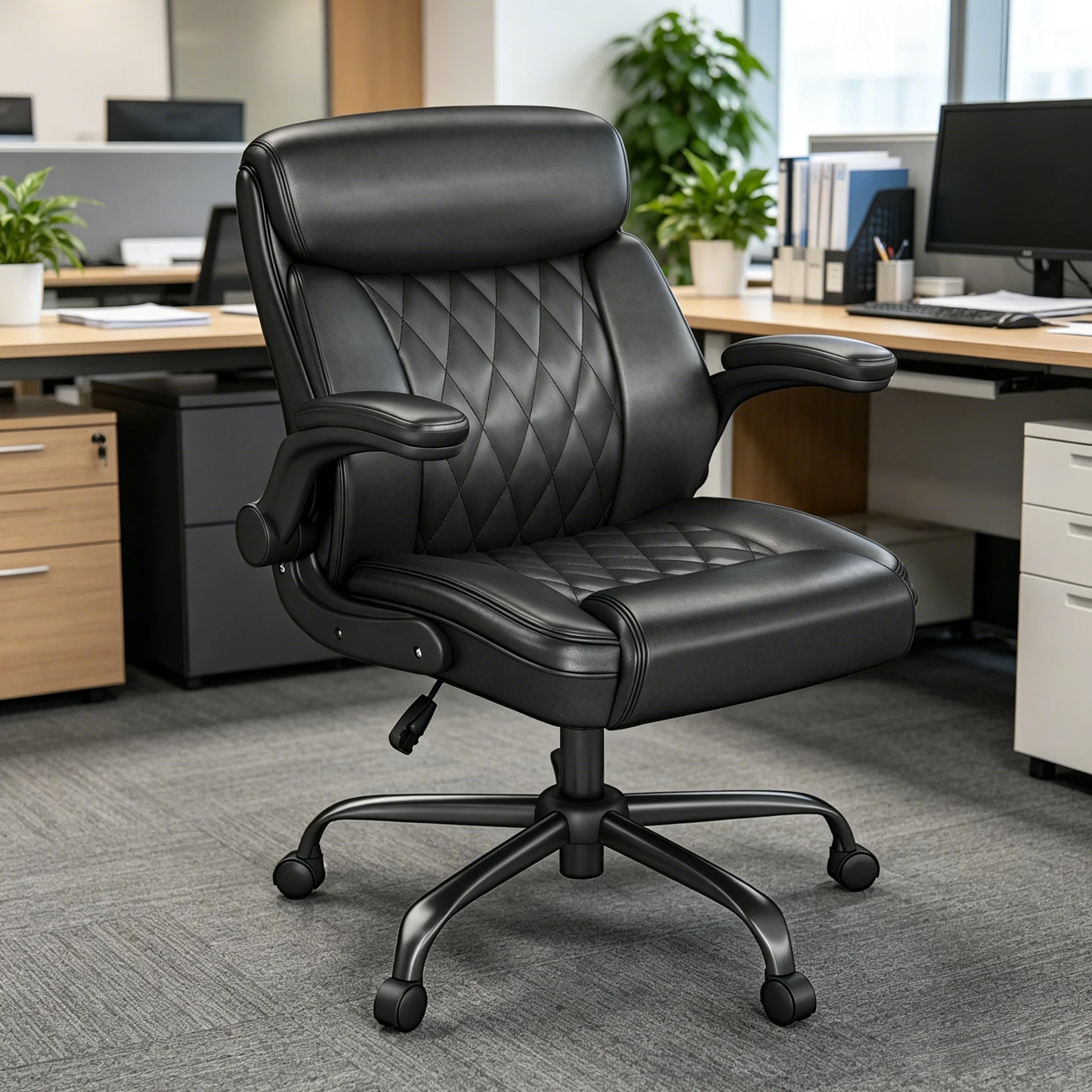 High Back PU Leather Executive Office Chair Diamond Stitching Boss Chair Adjustable Height Swivel Desk Chair Ergonomic Computer Chair for Home Office Furniture
High Back PU Leather Executive Office Chair Diamond Stitching Boss Chair Adjustable Height Swivel Desk Chair Ergonomic Computer Chair for Home Office Furniture