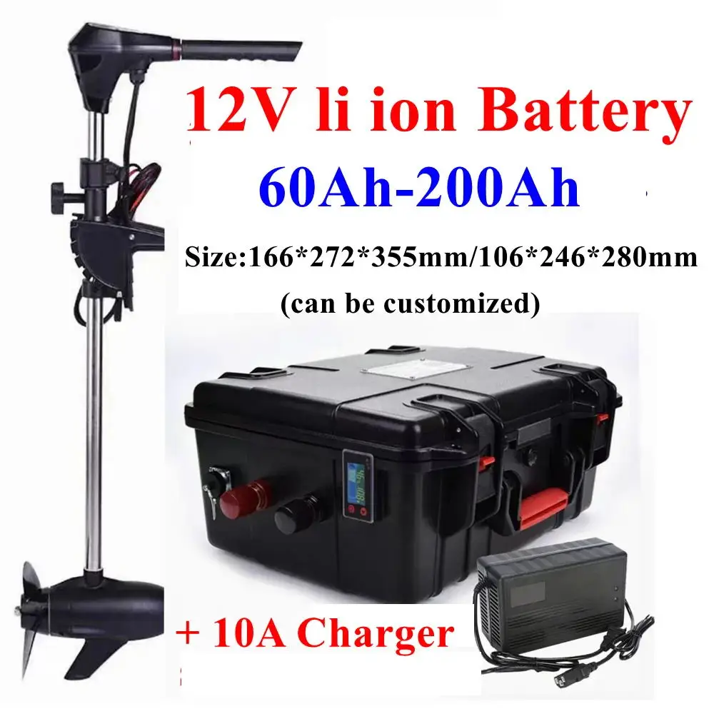 Portable 12V 60AH,80AH,100AH,120AH,150AH,180,200AH Lithium polymer Battery +10A charger
Portable 12V 60AH,80AH,100AH,120AH,150AH,180,200AH Lithium polymer Battery +10A charger