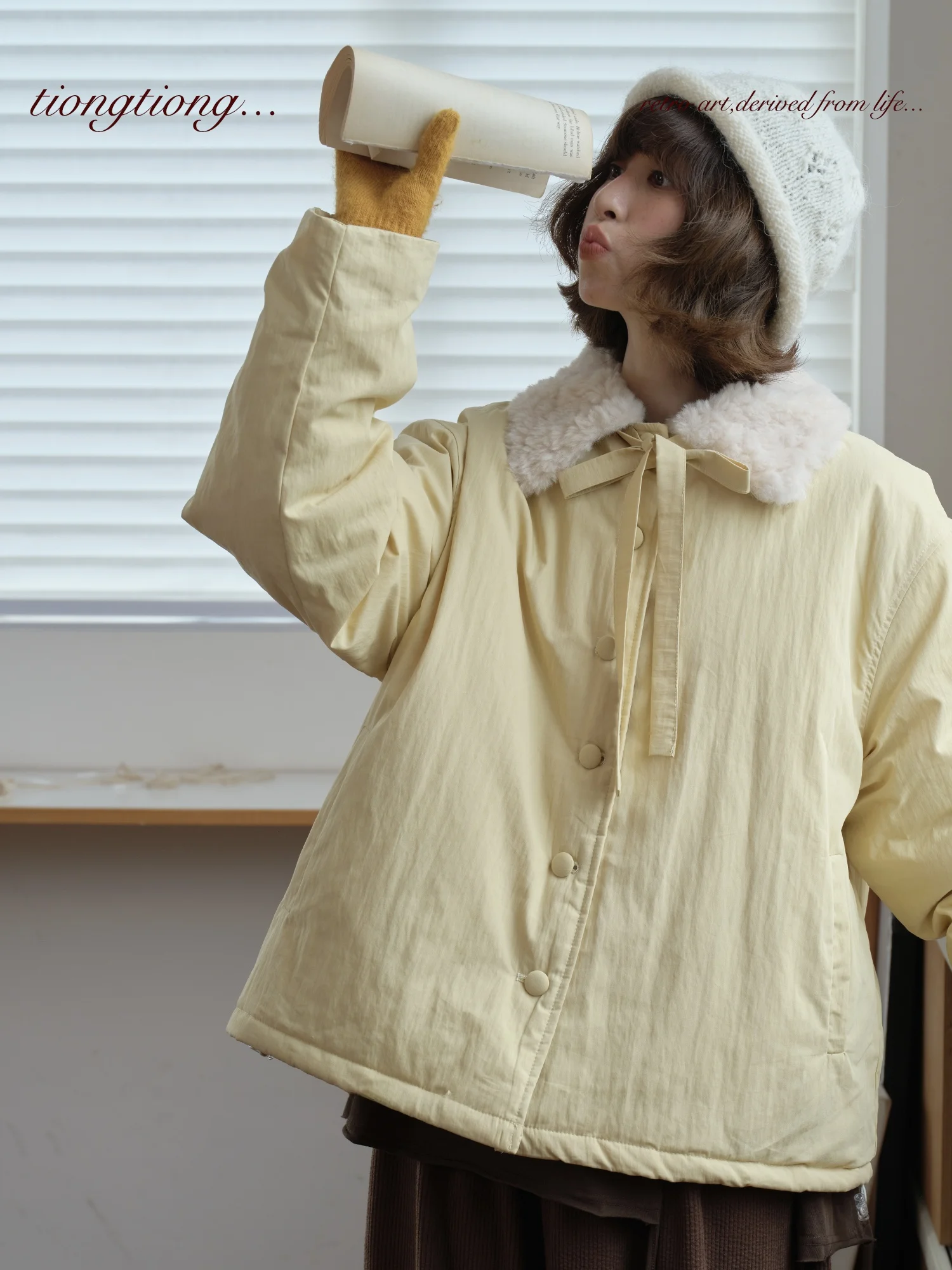 Tiongtiong Japanese Sle Artistic Lamb Fur Collar Belted Cotton Jaet Women's Loose Slimming Cotton Coat Autumn Winter
Tiongtiong Japanese Sle Artistic Lamb Fur Collar Belted Cotton Jaet Women's Loose Slimming Cotton Coat Autumn Winter