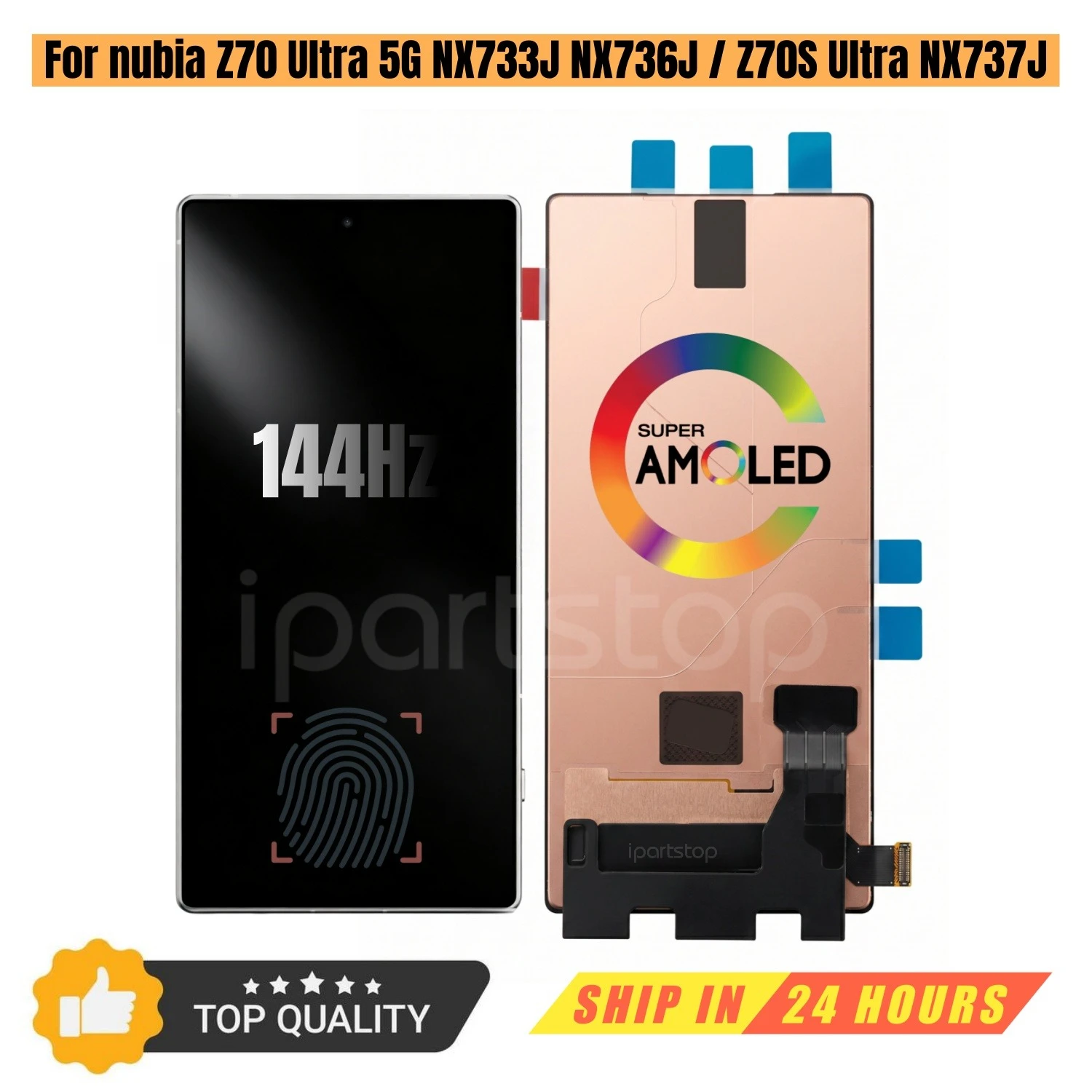 iParts Replacement New Display for ZTE nubia Z70 Ultra 5G NX733J NX736J Z70S Ultra NX737J AMOLED 144Hz Touch Screen Assembly OEM
iParts Replacement New Display for ZTE nubia Z70 Ultra 5G NX733J NX736J Z70S Ultra NX737J AMOLED 144Hz Touch Screen Assembly OEM