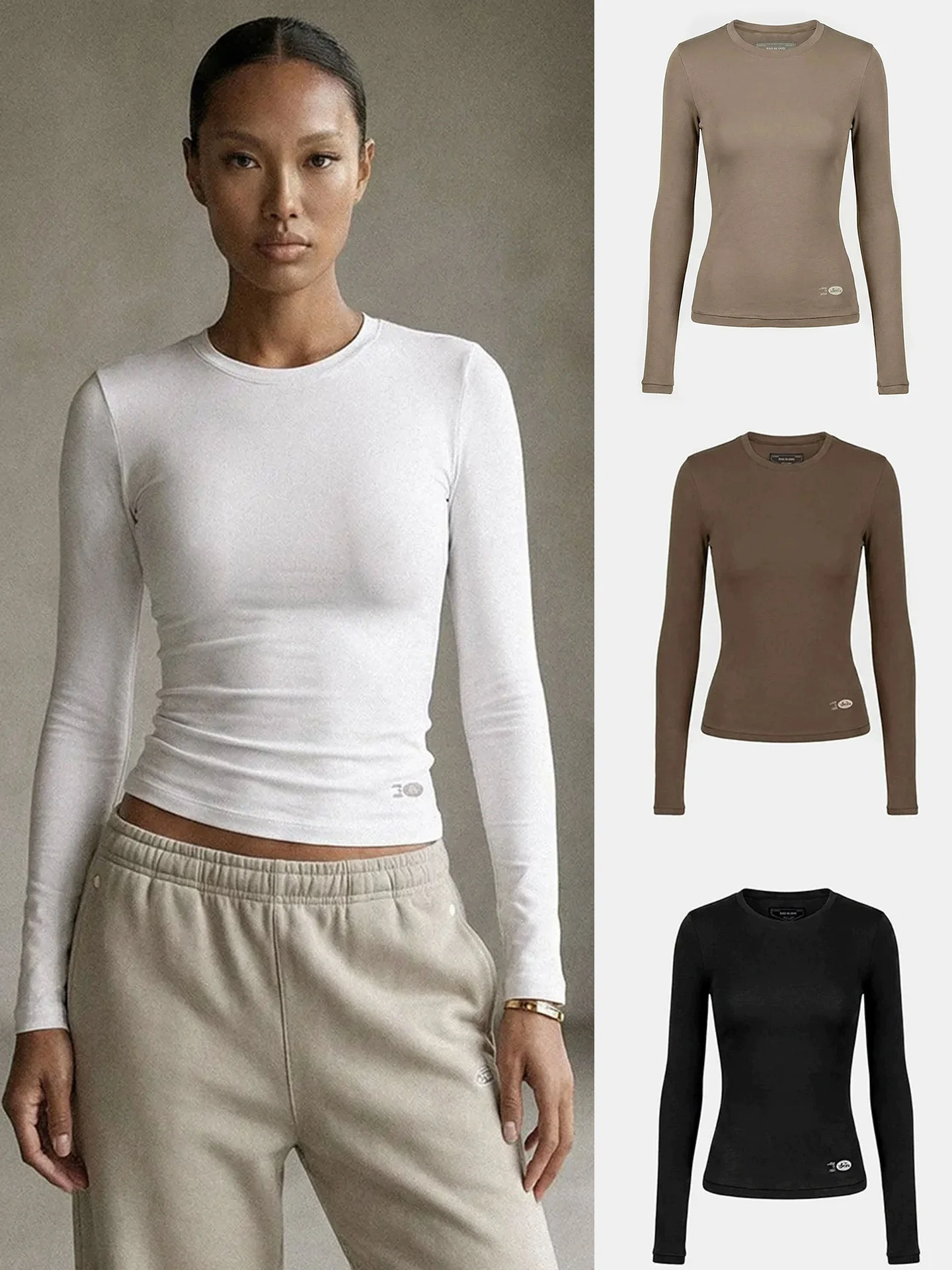 American Style Long Sleeve round Neck T-Shirt Women Slim Fit Color Base Shirt Top Breathable Comfortable Skin-Friendly
American Style Long Sleeve round Neck T-Shirt Women Slim Fit Color Base Shirt Top Breathable Comfortable Skin-Friendly