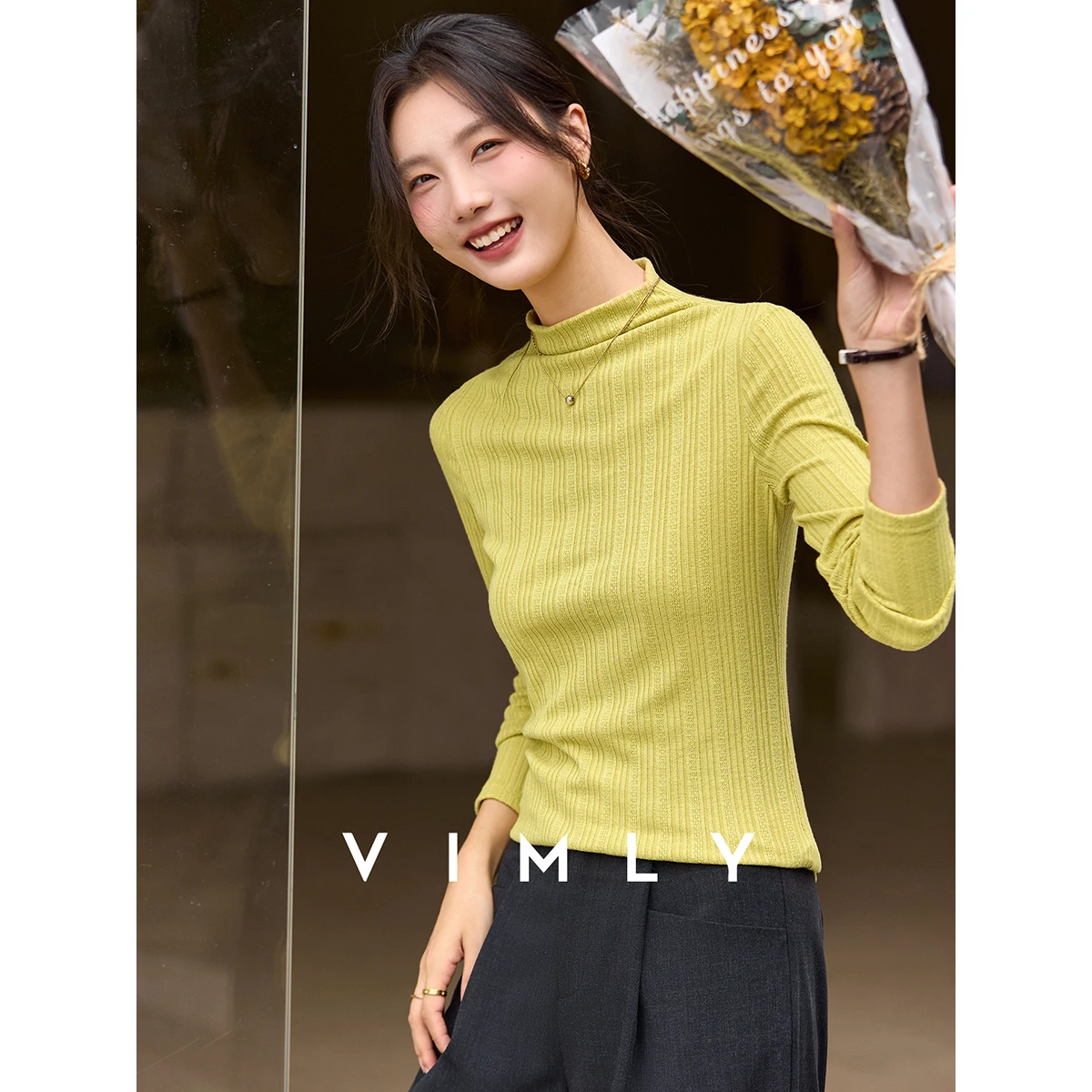 VIMLY Women's Long Sleeve T-shirts 2025 Casual Half Turtleneck Slim Fitting Ladies Tops Winter New Knitted Female Clothing A3550
VIMLY Women's Long Sleeve T-shirts 2025 Casual Half Turtleneck Slim Fitting Ladies Tops Winter New Knitted Female Clothing A3550
