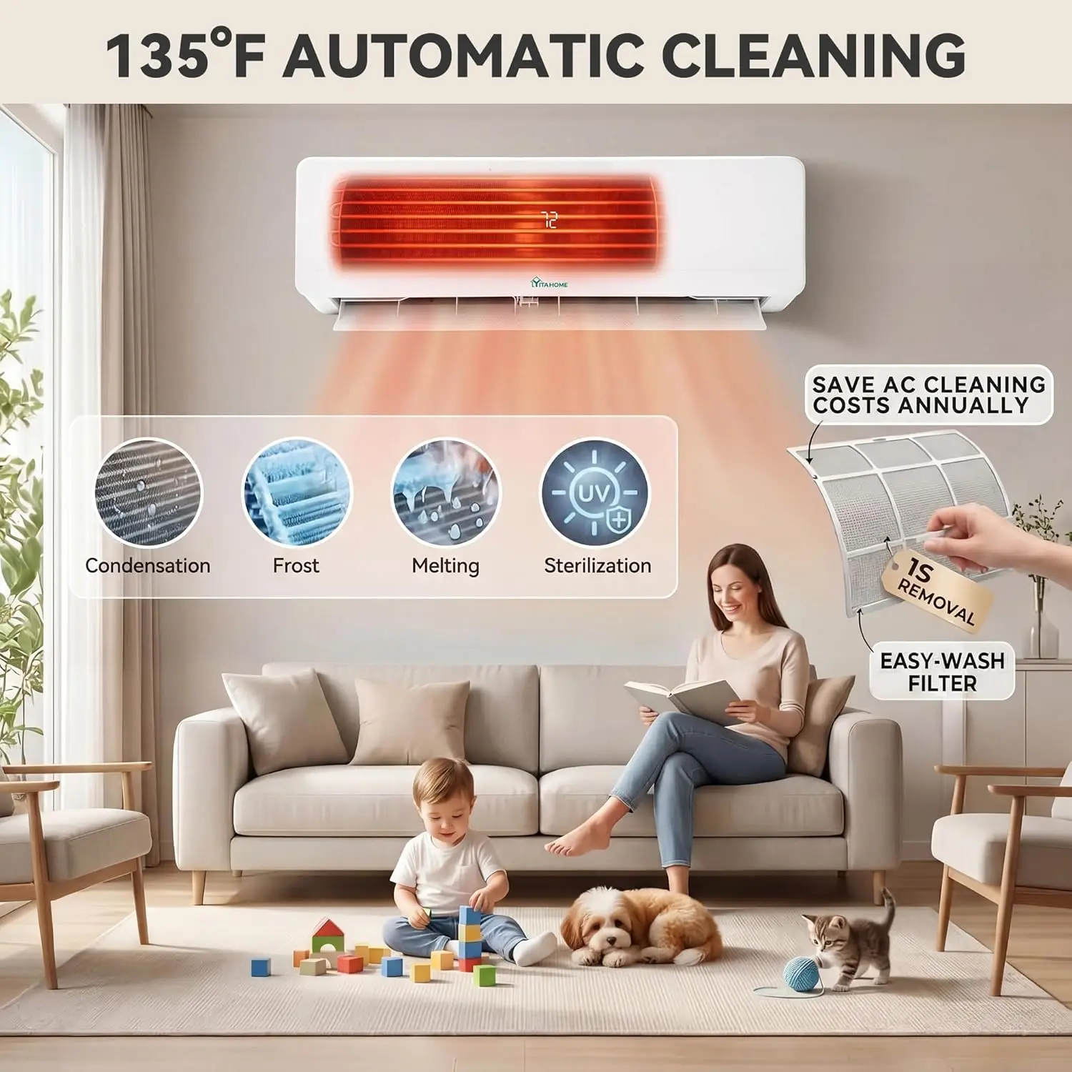 24000 BTU Ductless Mini Split Air Conditioner Heat Pump System 230V 20 SEER2 Energy Efficient Customizable Cooling And Heating S
24000 BTU Ductless Mini Split Air Conditioner Heat Pump System 230V 20 SEER2 Energy Efficient Customizable Cooling And Heating S