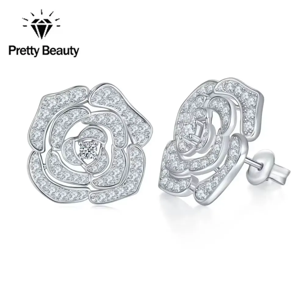 Изящные серьги-гвоздики Pretty Beauty с муассанитом в форме цветка камелии, серебро 925 пробы, для женщин, с покрытием из белого золота, имитация бриллиантов, изысканные ювелирные изделия, подарок
Изящные серьги-гвоздики Pretty Beauty с муассанитом в форме цветка камелии, серебро 925 пробы, для женщин, с покрытием из белого золота, имитация бриллиантов, изысканные ювелирные изделия, подарок