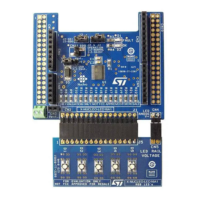 New X-NUCLEO-LED16A1 NUCLEO BOARD LED1642GW LED DRVR
New X-NUCLEO-LED16A1 NUCLEO BOARD LED1642GW LED DRVR