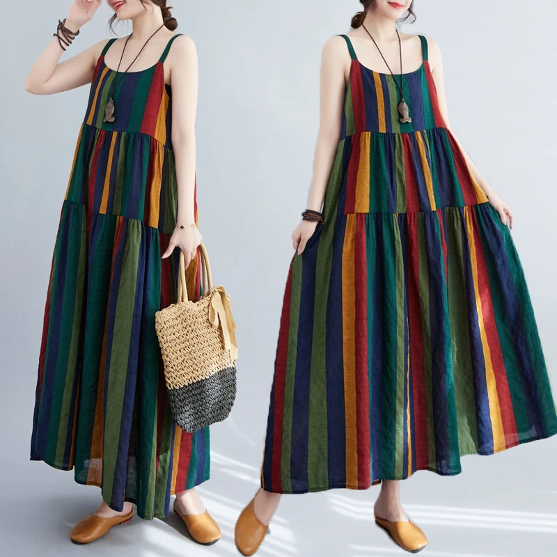 Artistic Commuter Summer Thin Cotton Linen Vest Skirt Sleeveless Strap High Waist Slimming Pleated Dress Women's Fashion
Artistic Commuter Summer Thin Cotton Linen Vest Skirt Sleeveless Strap High Waist Slimming Pleated Dress Women's Fashion