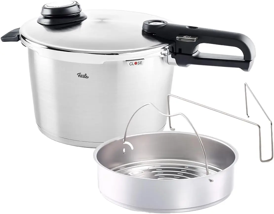 Vitavit Premium Pressure Cooker with Steamer Insert, 8.5 Quart
Vitavit Premium Pressure Cooker with Steamer Insert, 8.5 Quart