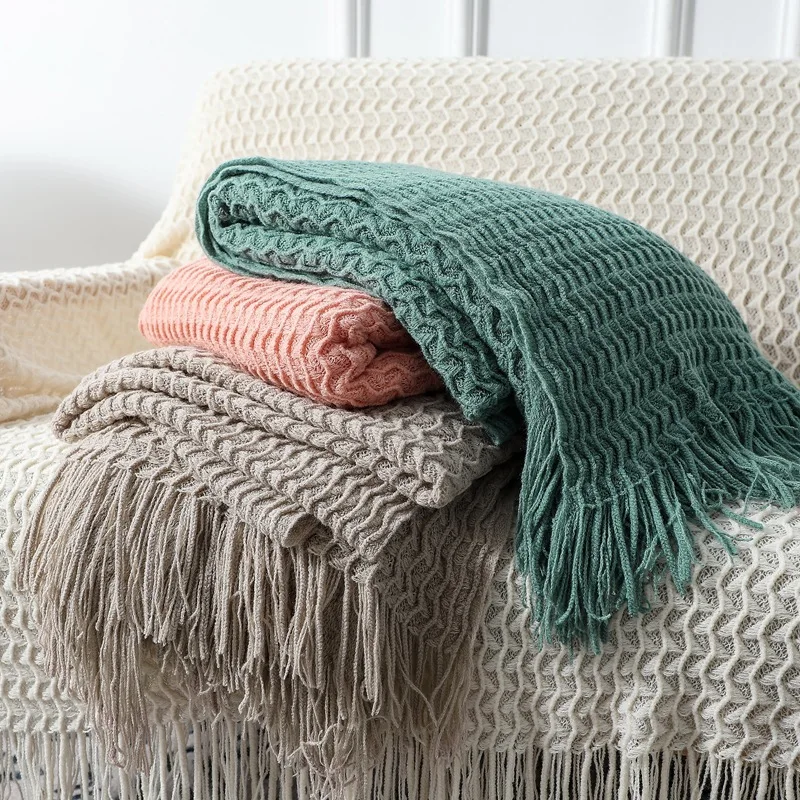 New Sofa Cover Blanket 127x173cm Knitted Wool Blanket Air Conditioner Room Office Travel Throw Blanket With Tassel
New Sofa Cover Blanket 127x173cm Knitted Wool Blanket Air Conditioner Room Office Travel Throw Blanket With Tassel