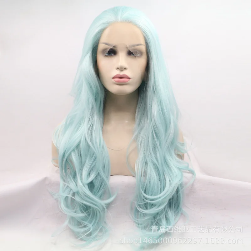 Hand-woven front lace synthetic fiber wig for cosplay, women's free-parting long curly hair with big waves
Hand-woven front lace synthetic fiber wig for cosplay, women's free-parting long curly hair with big waves