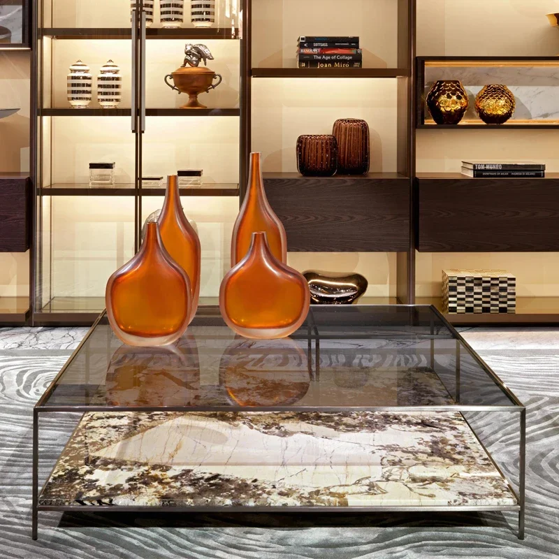 Square Stone Plate Glass Coffee Table Living Room Light Luxury Coffee Table Simple Modern Storage Marble Tea Table
Square Stone Plate Glass Coffee Table Living Room Light Luxury Coffee Table Simple Modern Storage Marble Tea Table