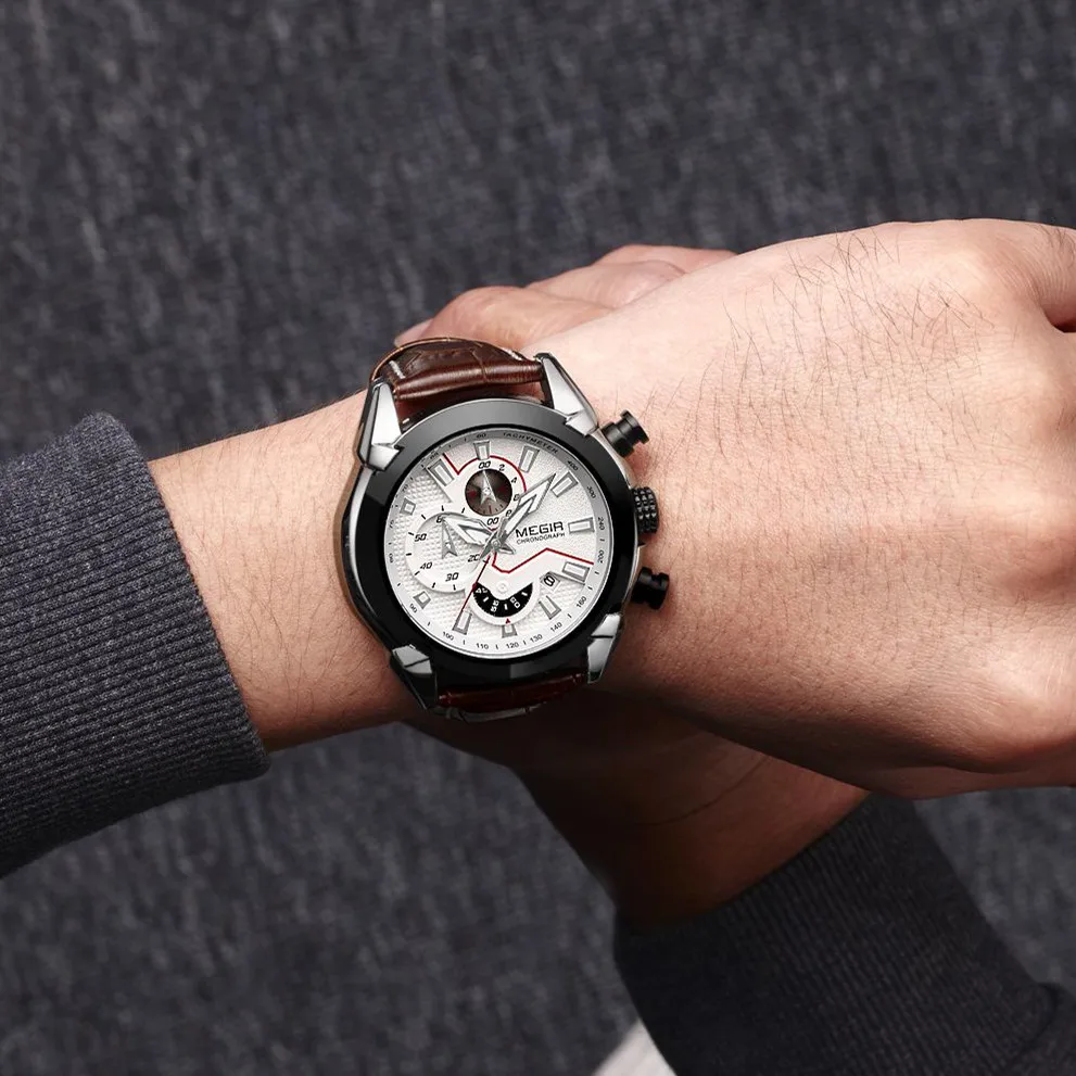 Megir Men's Chronograph Analog Quartz Watch with Date, Luminous Hands, Waterproof Silicone Rubber Strap Wristswatch for Man
Megir Men's Chronograph Analog Quartz Watch with Date, Luminous Hands, Waterproof Silicone Rubber Strap Wristswatch for Man