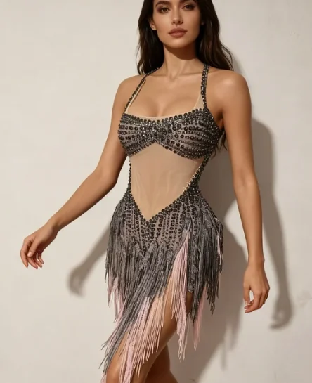 Sparkly Diamonds Tassel Sexy Mesh See Through Dress Women Nightclub Bar Evening Party Birthday Gogo Dancer Singer Stage Costume
Sparkly Diamonds Tassel Sexy Mesh See Through Dress Women Nightclub Bar Evening Party Birthday Gogo Dancer Singer Stage Costume