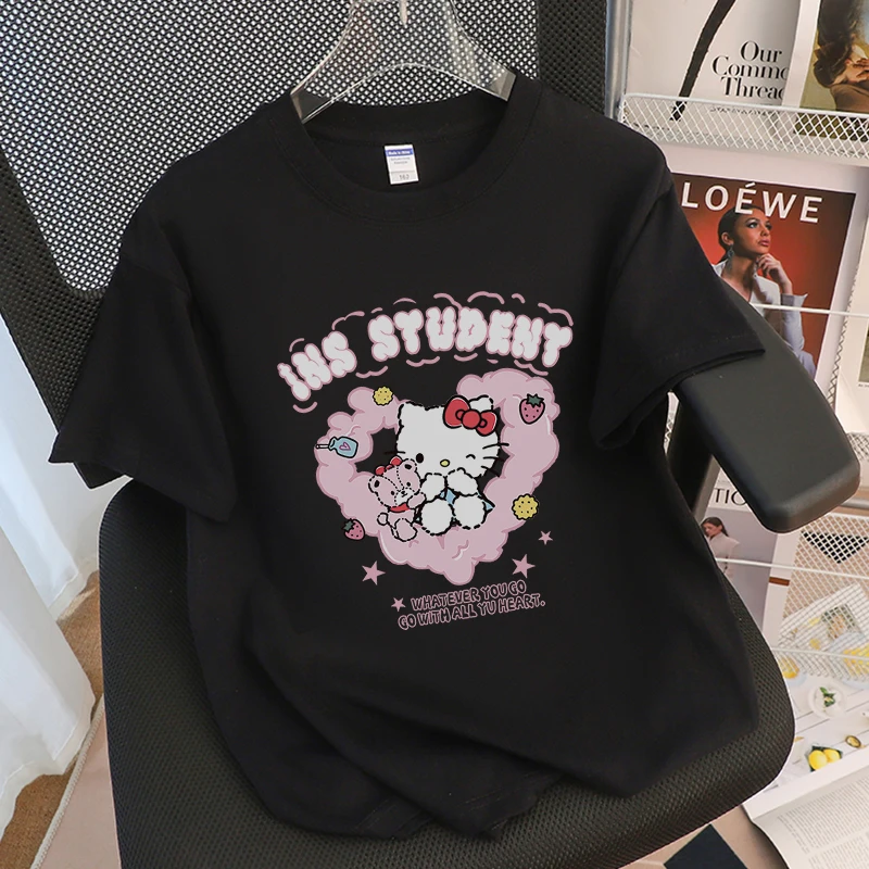 Hello Cat Love Cute Style Girl T-shirt San Fitting T-shirt Letter Loose T-shirt Personalized Casual Fashion Trendy Short Sleeve
Hello Cat Love Cute Style Girl T-shirt San Fitting T-shirt Letter Loose T-shirt Personalized Casual Fashion Trendy Short Sleeve