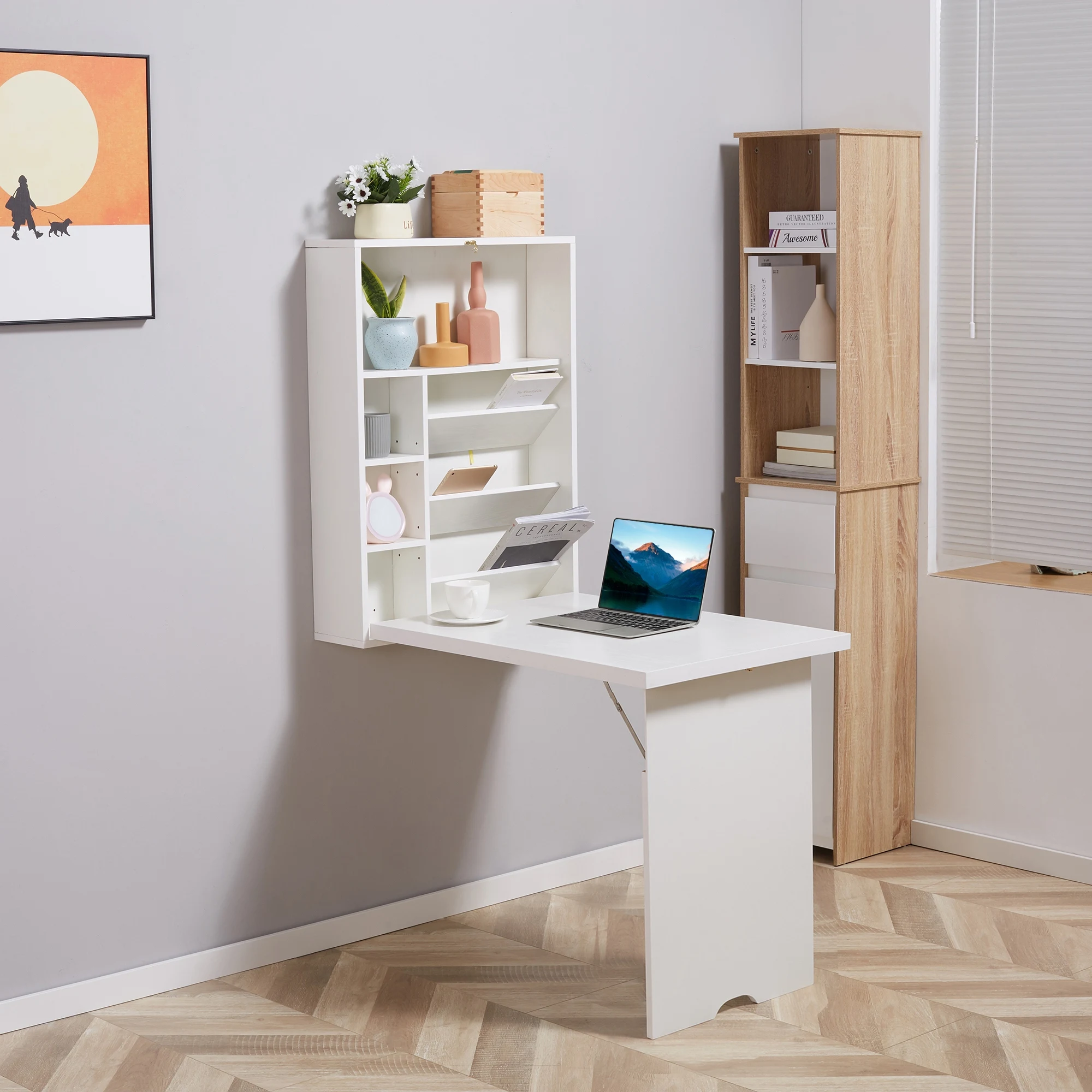 Wall Mount Writing Table Convertible Folding Computer Desk Storage Home Office
Wall Mount Writing Table Convertible Folding Computer Desk Storage Home Office