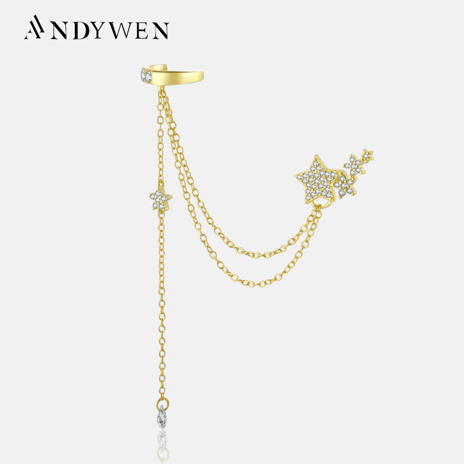 ANDYWEN 925 Sterling Silver 2023 Long Chain Star EarCuff Women Long Piercing Earring Russia Crystal Luxury Fine Jewelry Wedding
ANDYWEN 925 Sterling Silver 2023 Long Chain Star EarCuff Women Long Piercing Earring Russia Crystal Luxury Fine Jewelry Wedding
