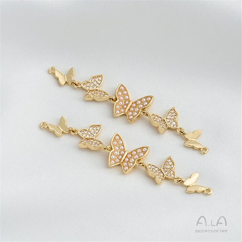 14K Bag Gold Zircon Pearl Five Butterfly Chain Diy Handmade Bracelet Necklace Jewelry Extended Chain Handmade Accessories
14K Bag Gold Zircon Pearl Five Butterfly Chain Diy Handmade Bracelet Necklace Jewelry Extended Chain Handmade Accessories