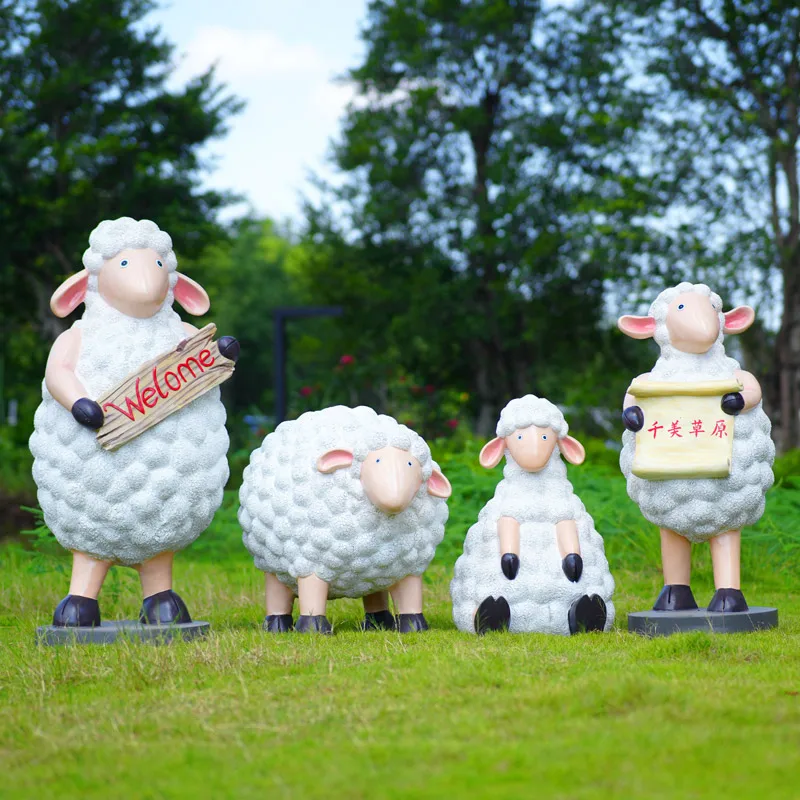 FRP cartoon sheep sculpture kindergarten outdoor ornaments garden courtyard lawn decoration landscape sketch
FRP cartoon sheep sculpture kindergarten outdoor ornaments garden courtyard lawn decoration landscape sketch