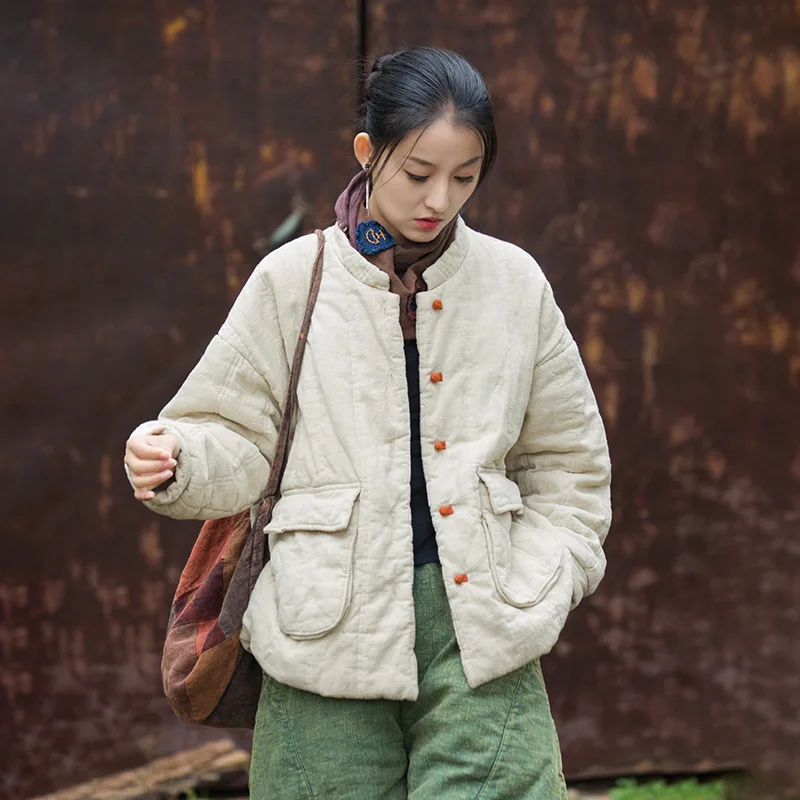Winter Women's New Ramie Quilted Warm-Keeping Cotton Clothing Improved Stand-up Collar All-Match Short Cotton-Padded Coat
Winter Women's New Ramie Quilted Warm-Keeping Cotton Clothing Improved Stand-up Collar All-Match Short Cotton-Padded Coat